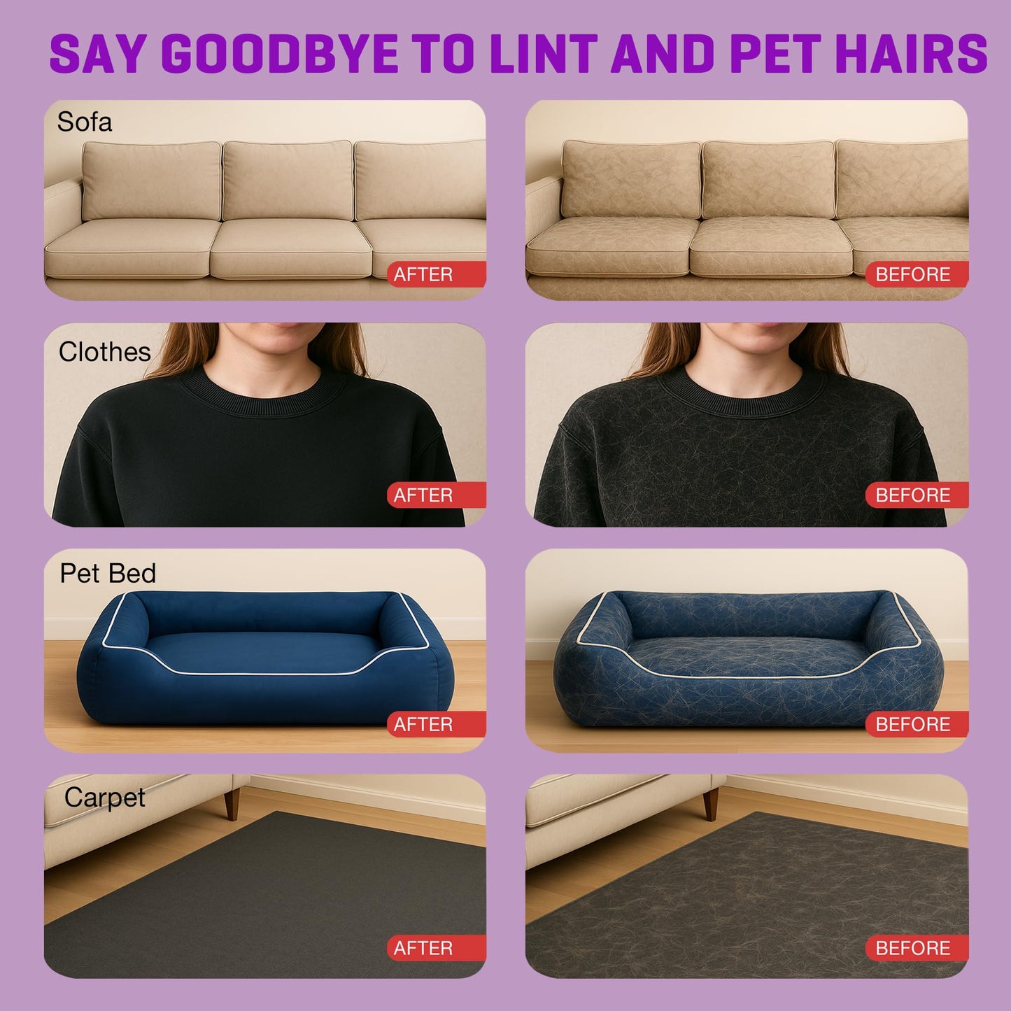 FurEase™ Premium Double-Sided Pet Grooming Gloves